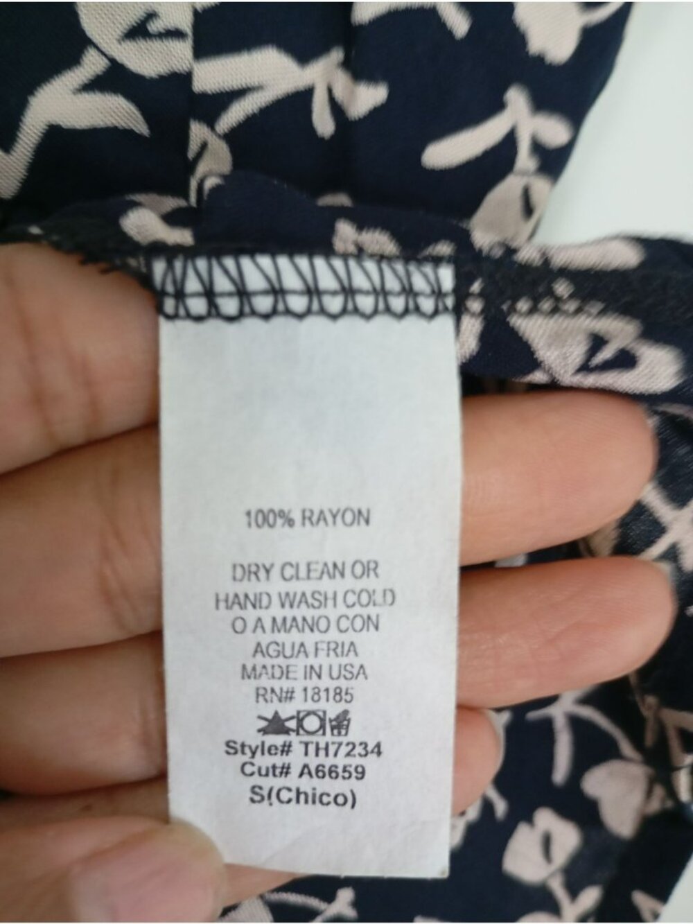 Audrey 3+1 Womens Navy Floral Print Lace Trim Sleeveless Top Size S - Picture 5 of 7